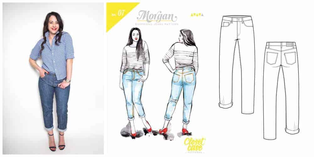 collage morgan boyfriend jeans sew along #jeanssewalong2018