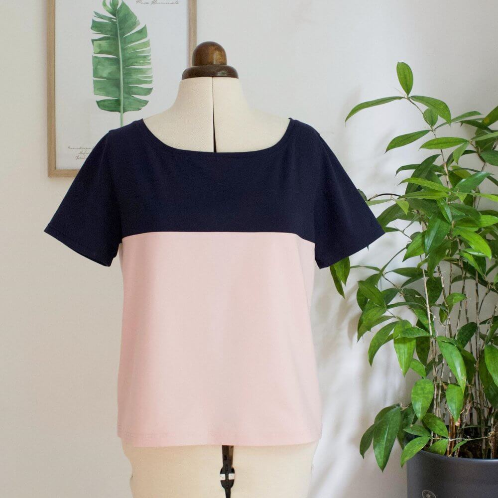 Free sewing pattern for a Color Block T-Shirt for woman