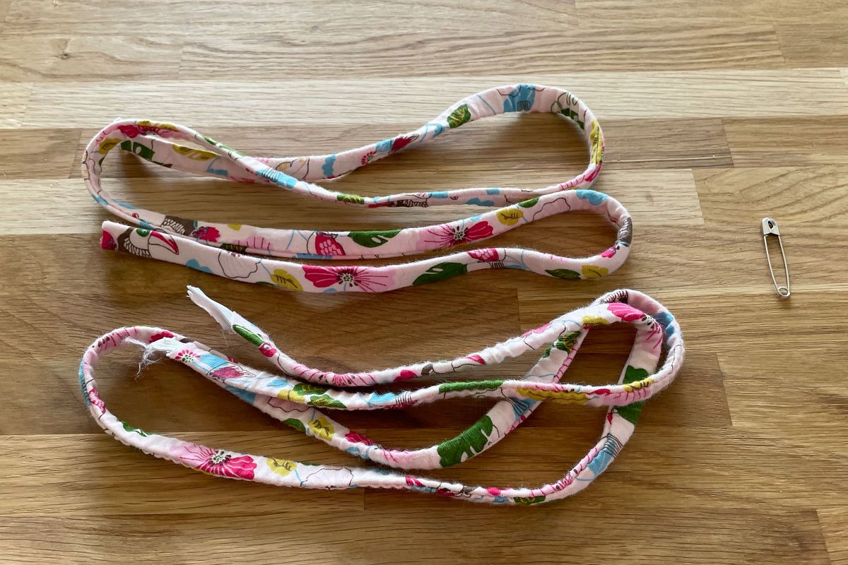 prepared bikini straps with elastic